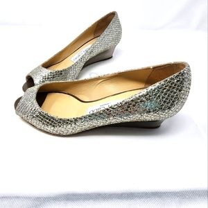 Jimmy Choo Silver Leather Pumps 36